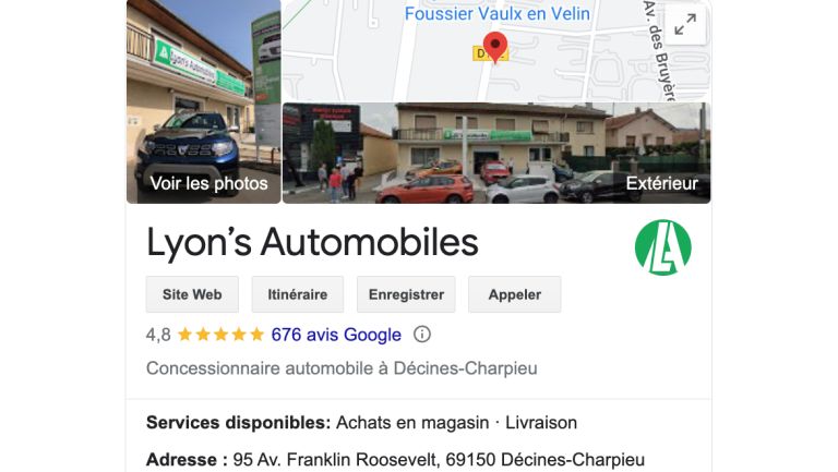 Avis LYON'S AUTOMOBILES MANDATAIRE AUTO LYON